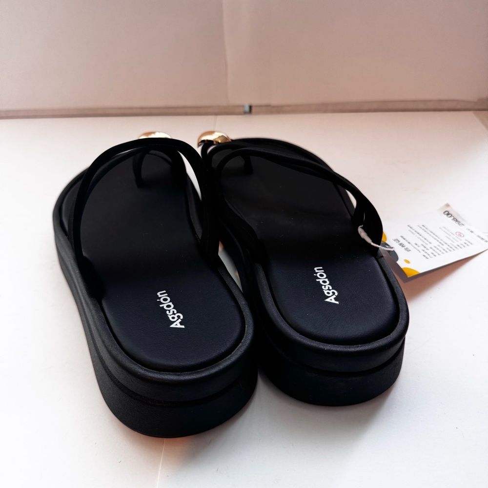 Black Strappy Slide Sandals Women’s size 6 - Picture 4 of 11